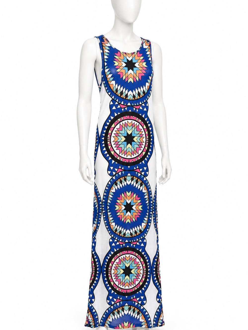 Mara Hoffman Swim Geometric Print Sleeveless Maxi Cover-Up Dress XS